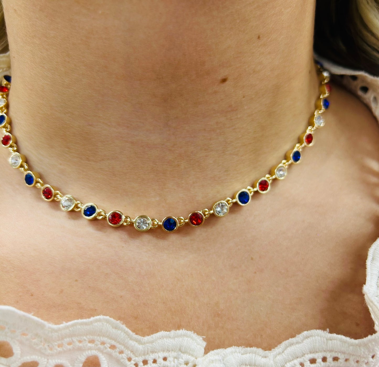 Patriotic Pride Jewel Stone Necklace