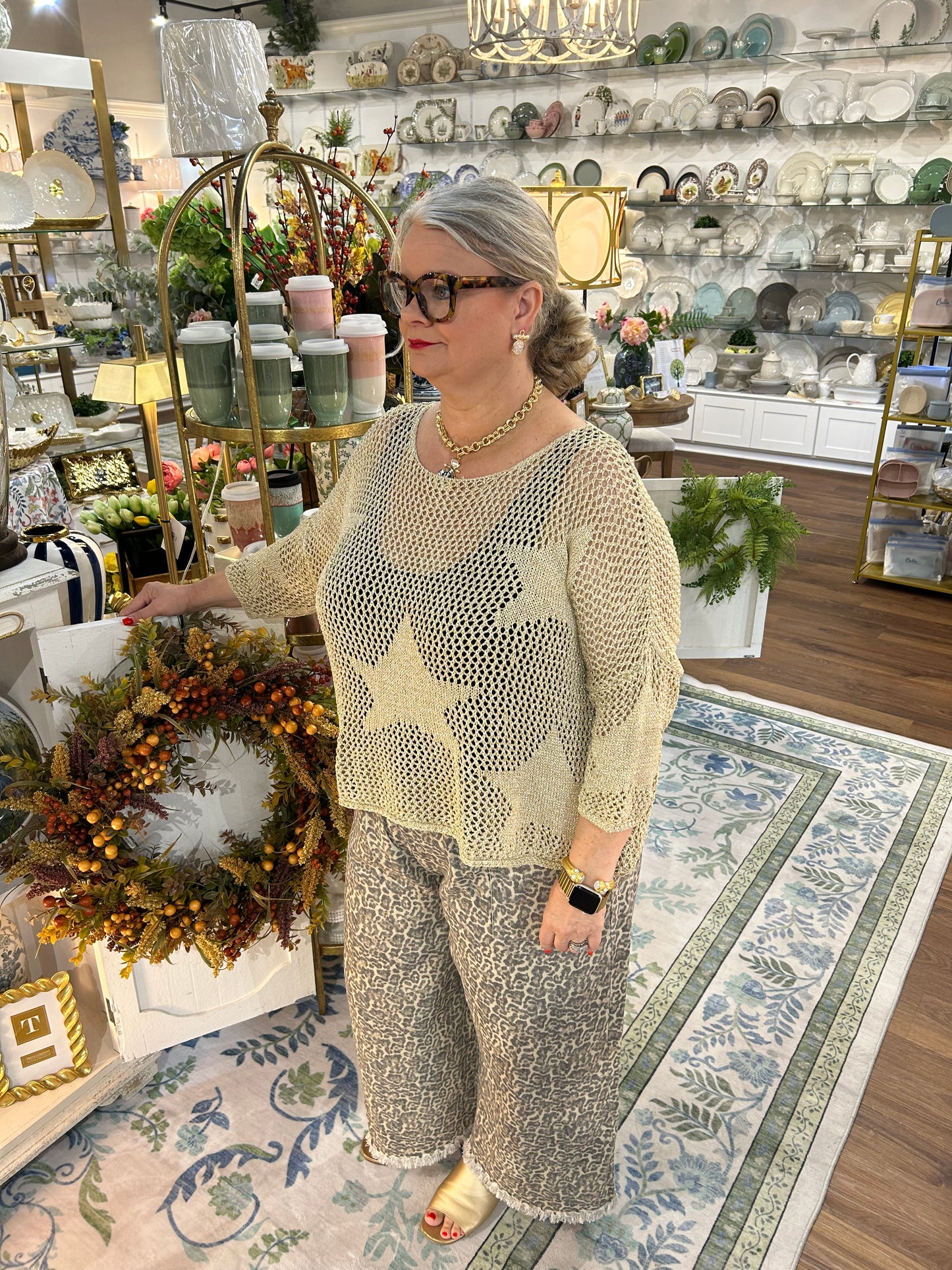 Emalyn Gold Stars Viscose Top