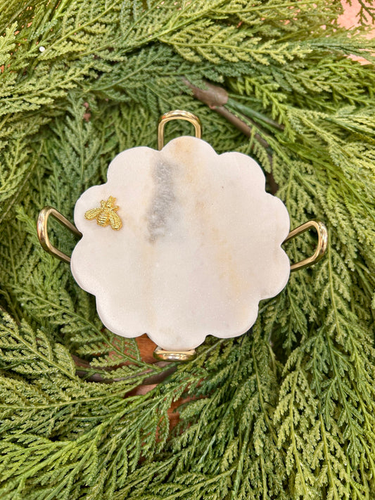 Marble Coasters with Bee Detail-Set of 4
