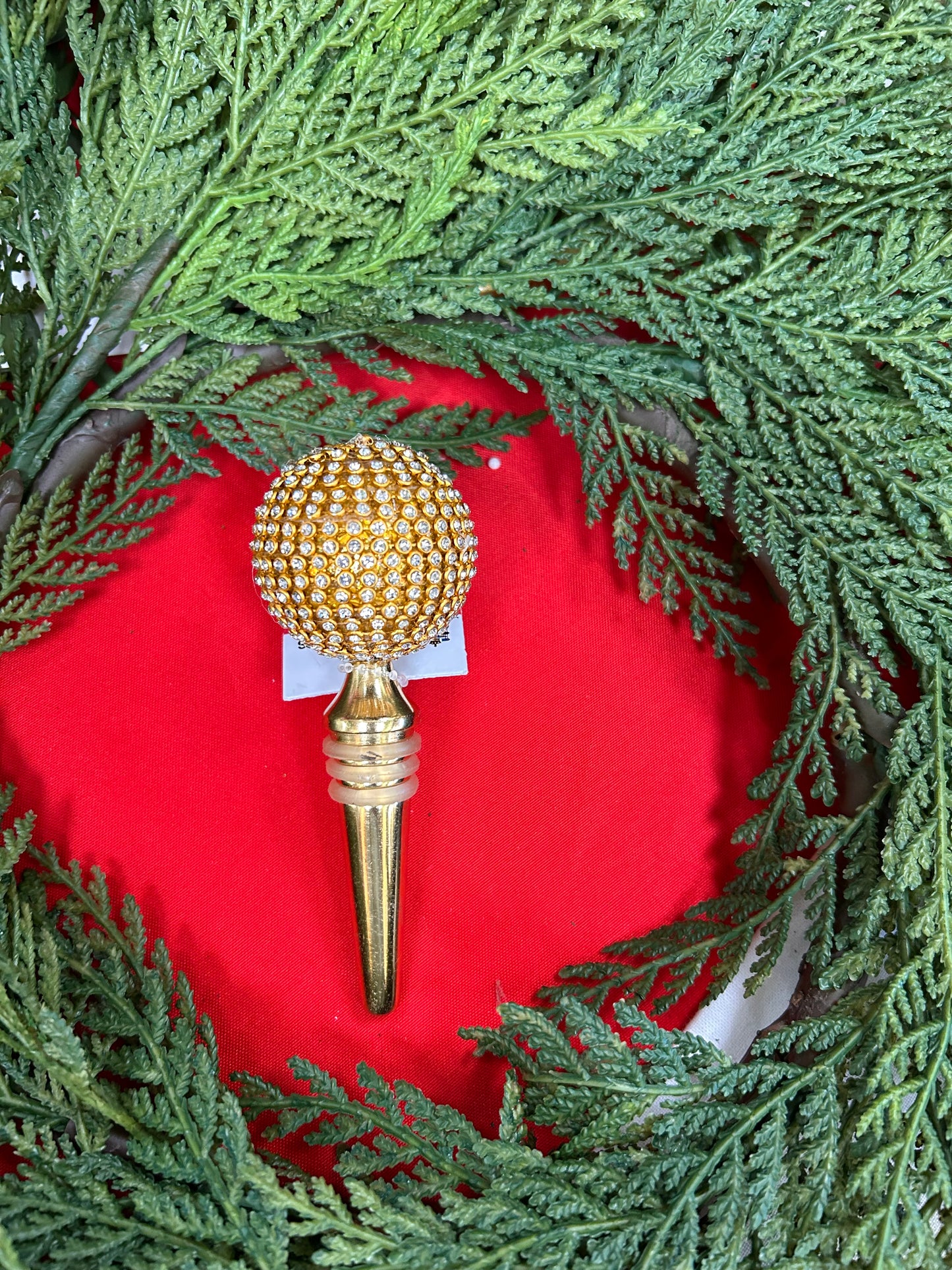 Round Gold Beaded Bottle Stopper