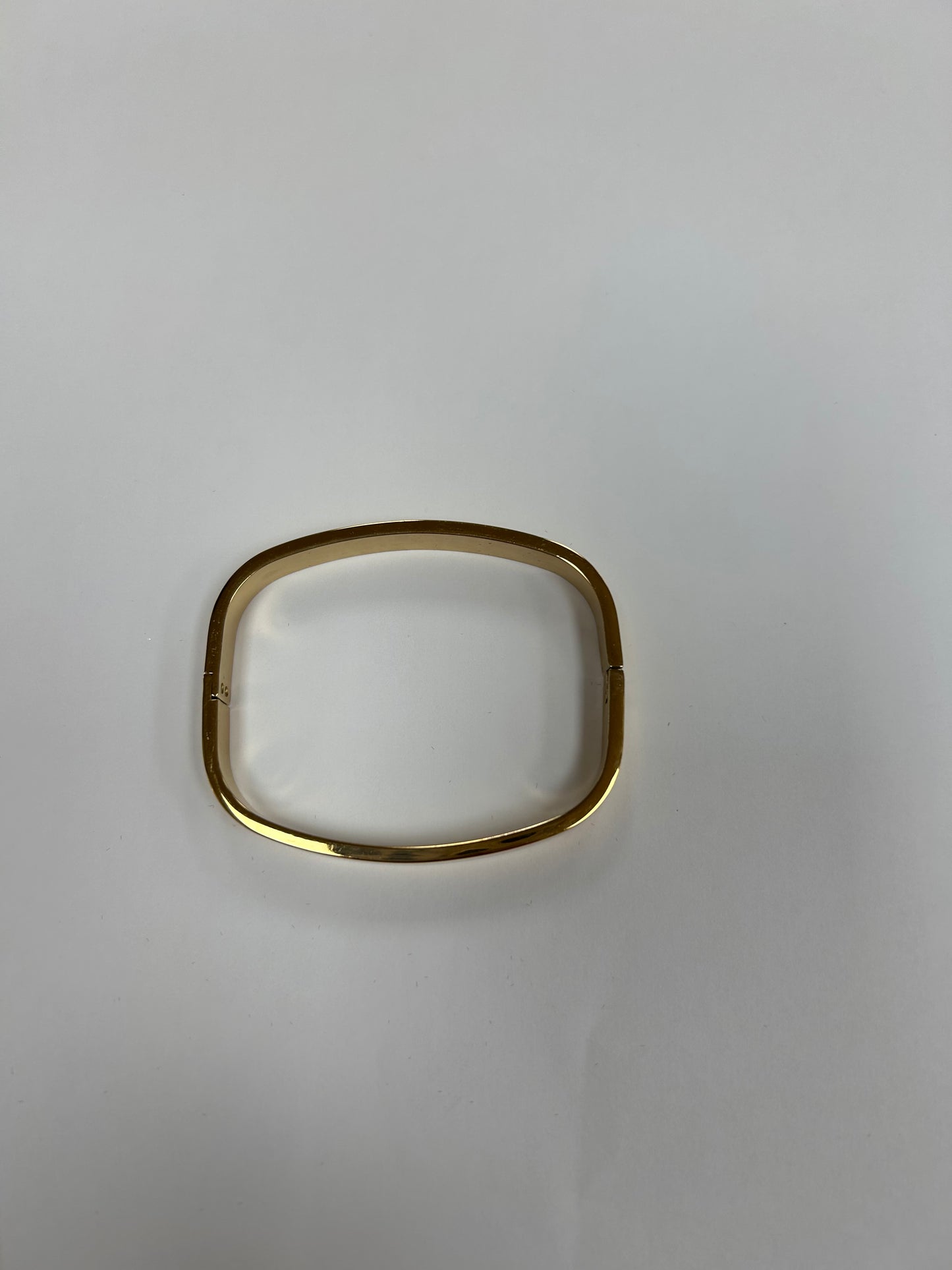 14K Gold Plated Matte Brass Square Bangle Bracelet