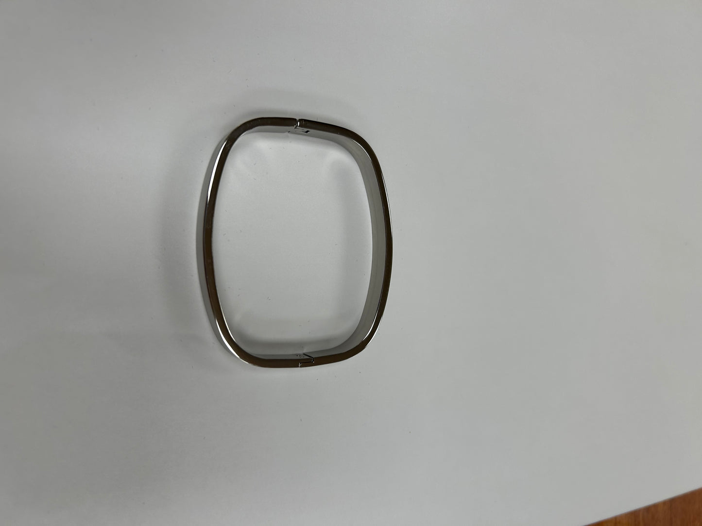 Matte Rhodium Square Bangle Bracelet