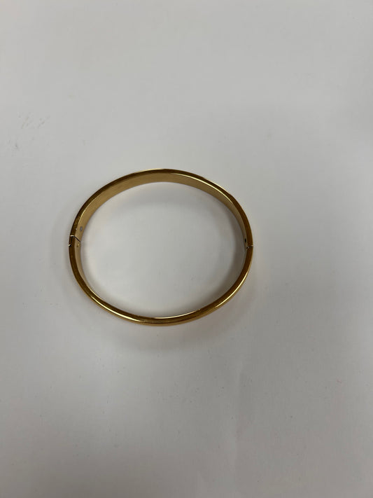 14K Gold Plated Matte Brass Bangle Bracelet