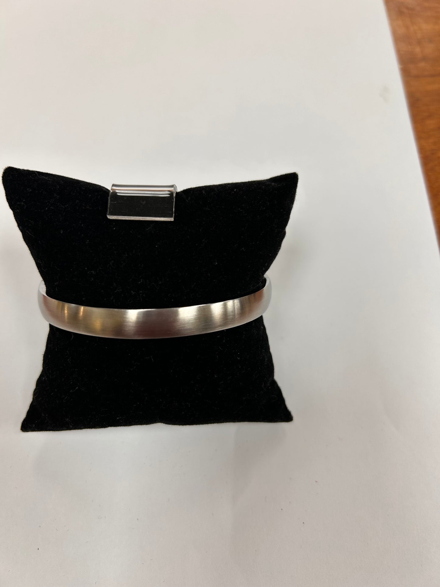 Matte Rhodium Bangle Bracelet