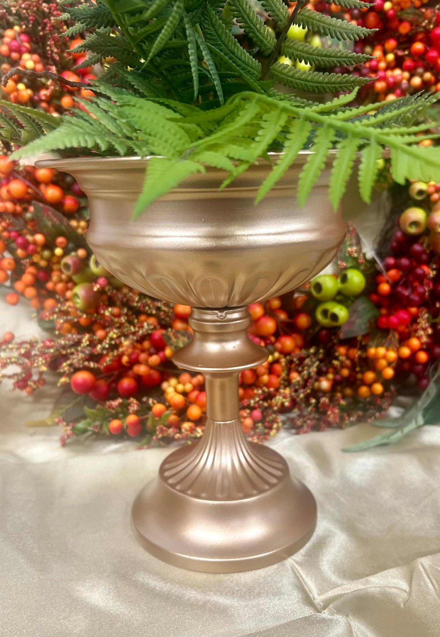 Large Gold Pedestal Planter