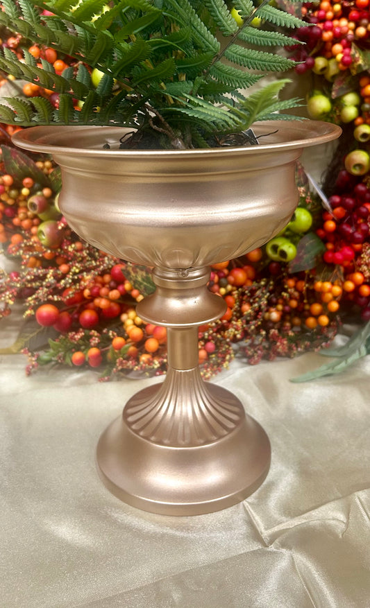 Large Gold Pedestal Planter