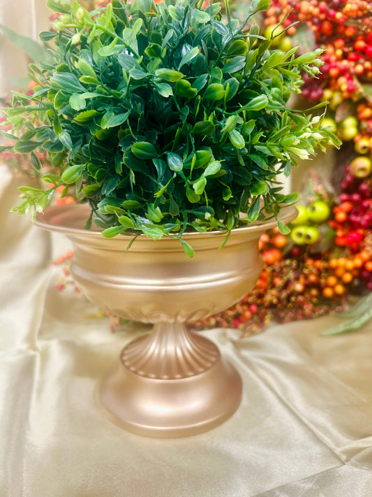 Small Gold Pedestal Planter