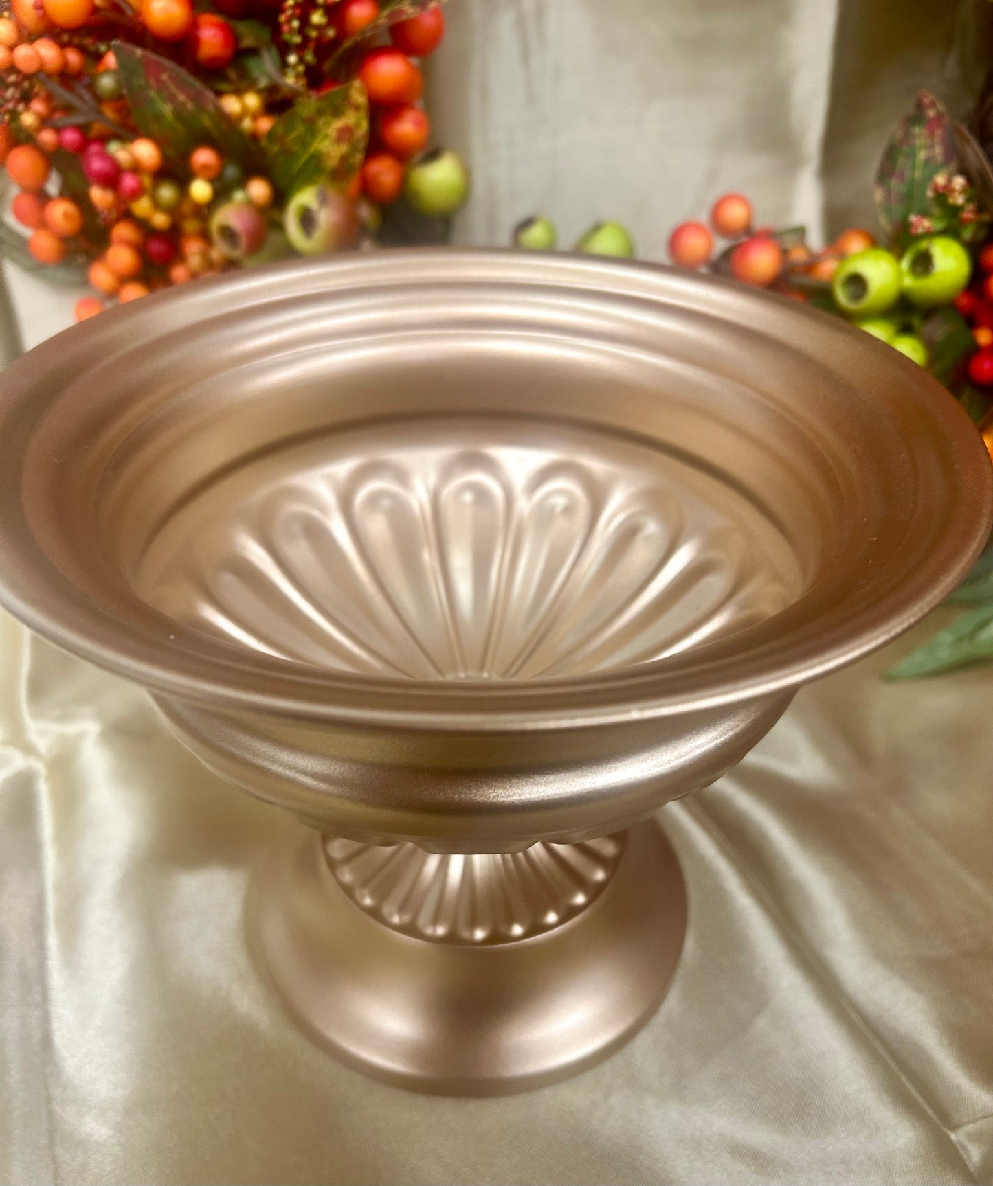 Small Gold Pedestal Planter