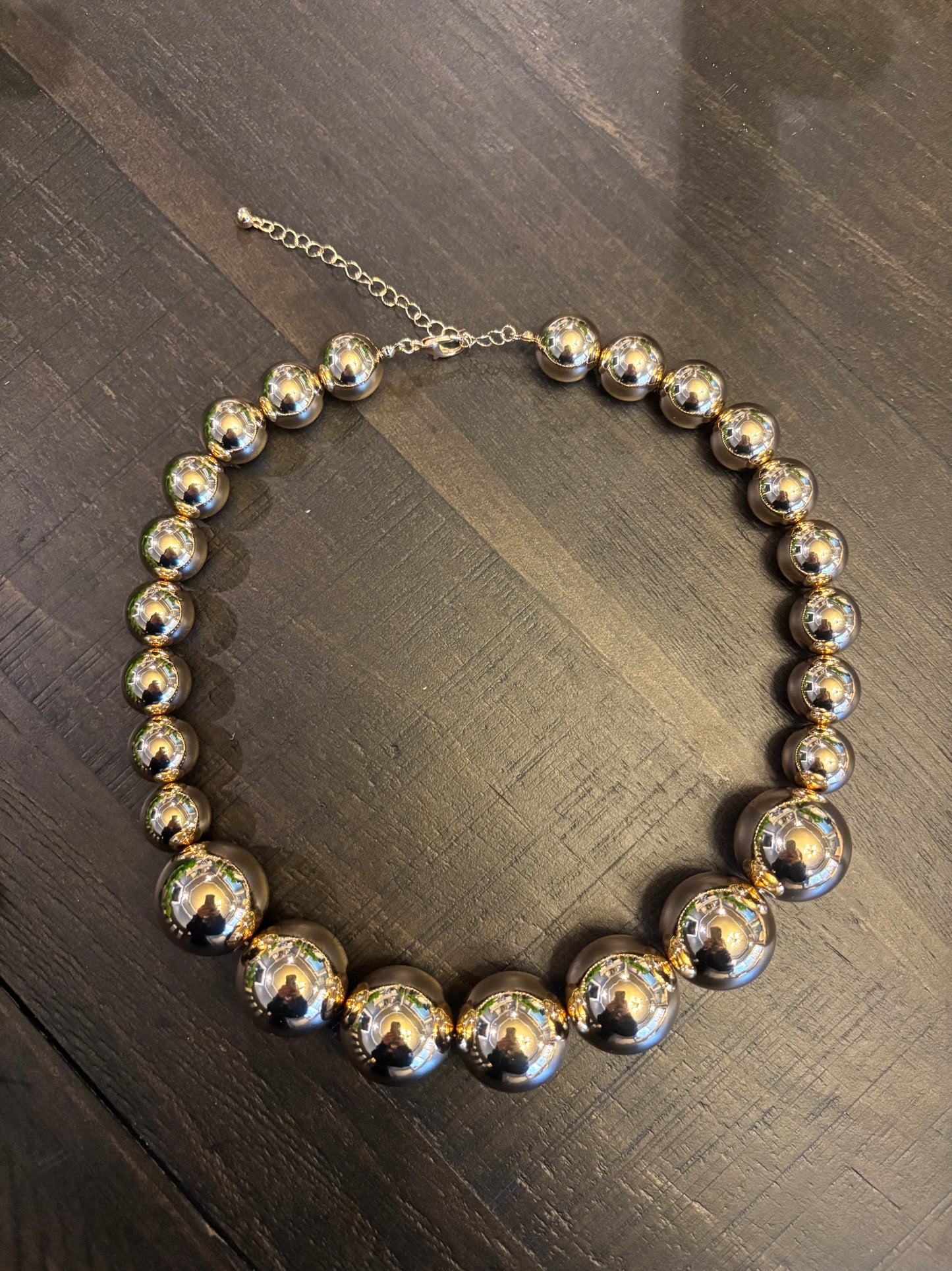 Graduated Gold Beaded Necklace