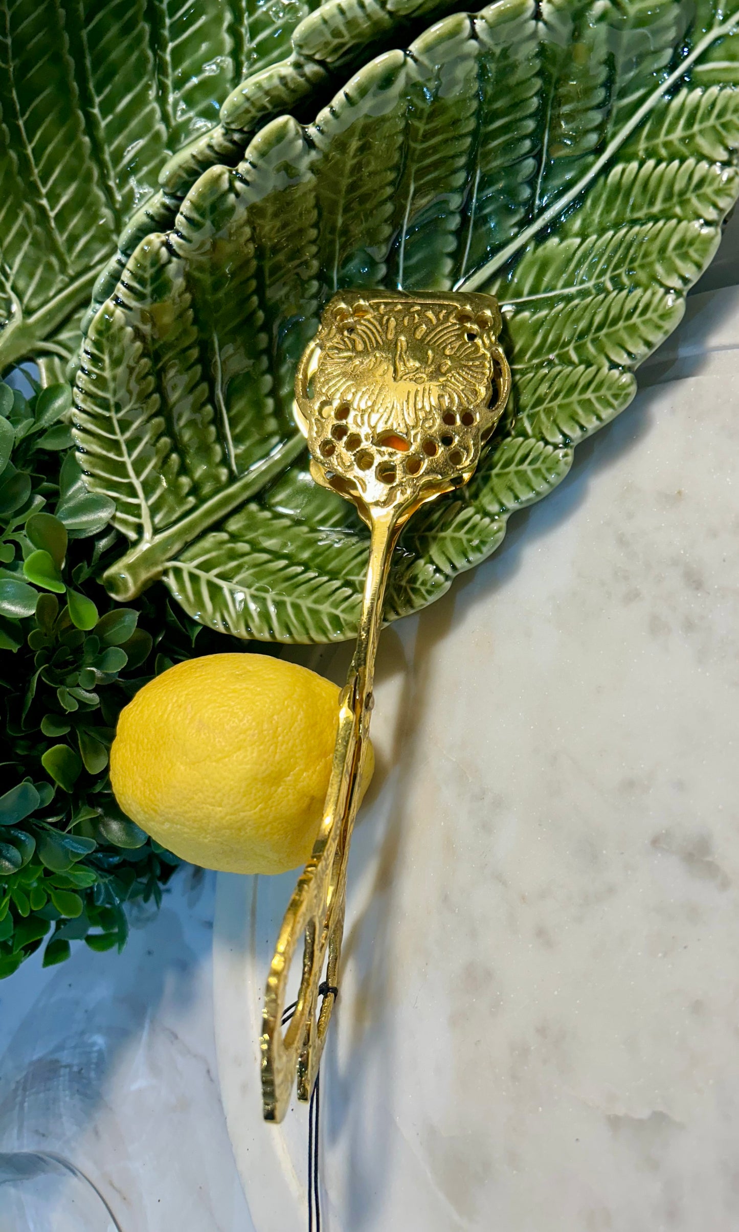 Embossed Brass Tongs