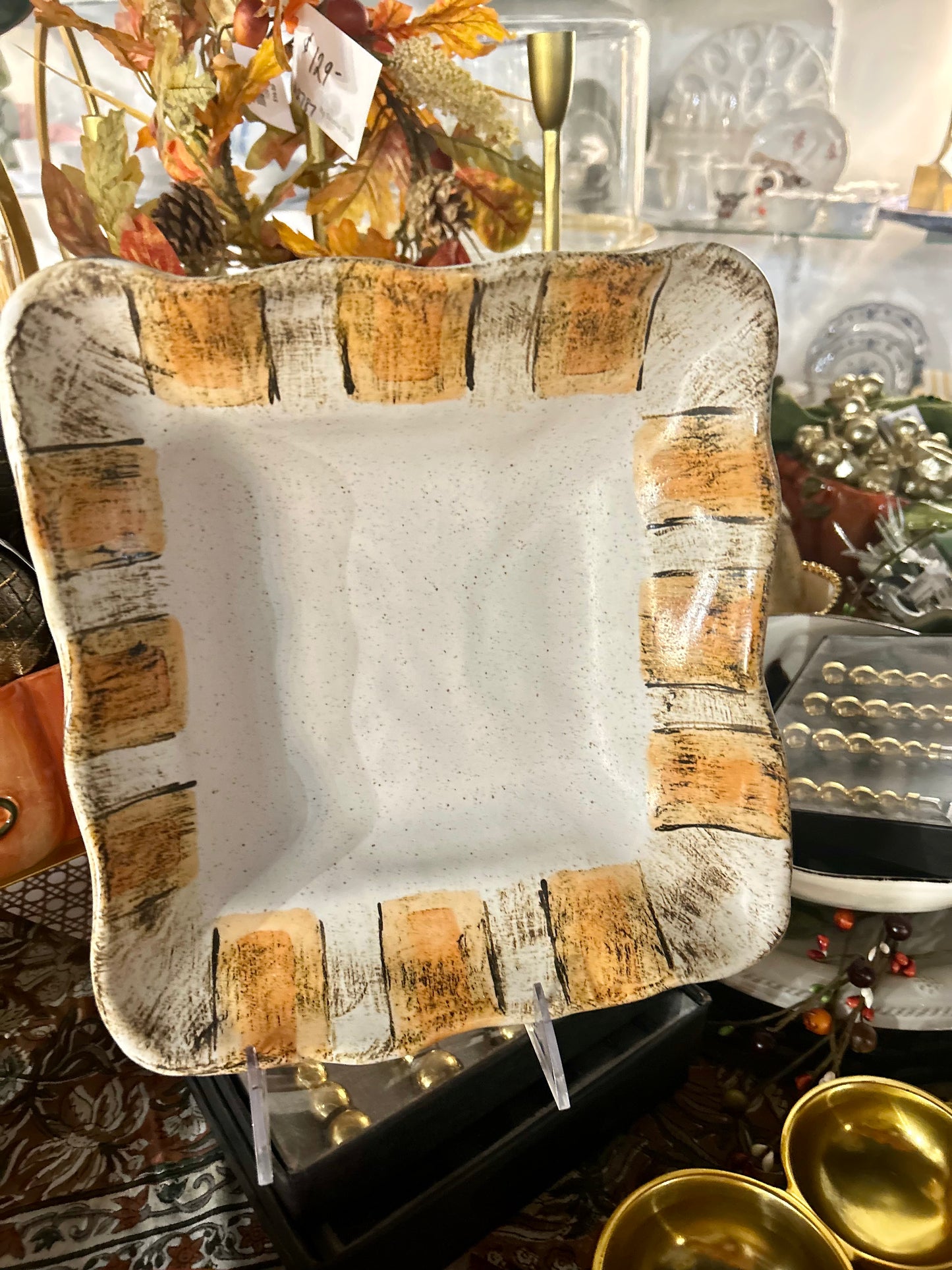 Etta B Handmade Pottery Tennessee Game Day Square Baker