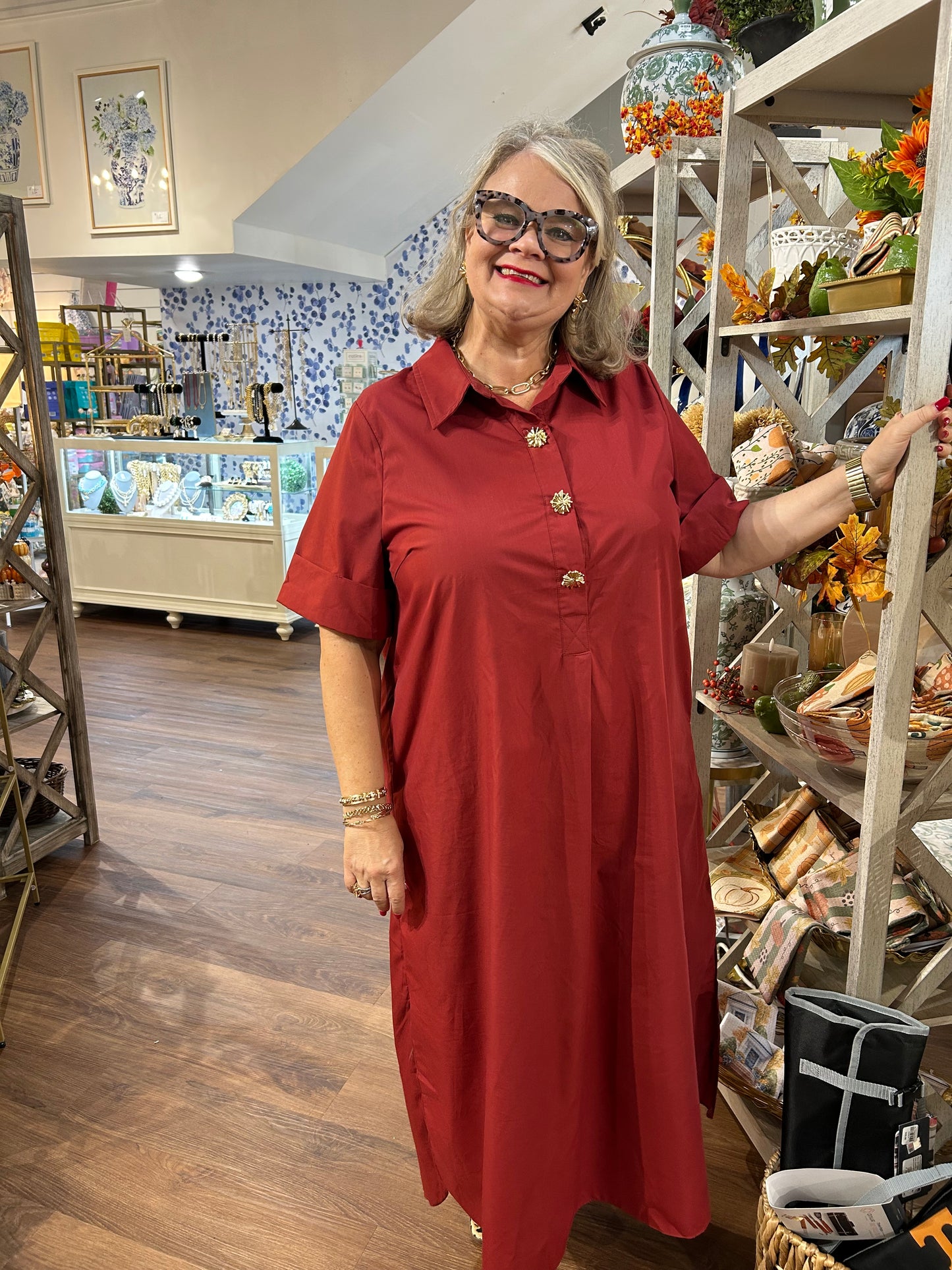 Autumn Clay Midi Dress