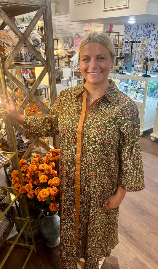 Toffee Floral Midi Dress