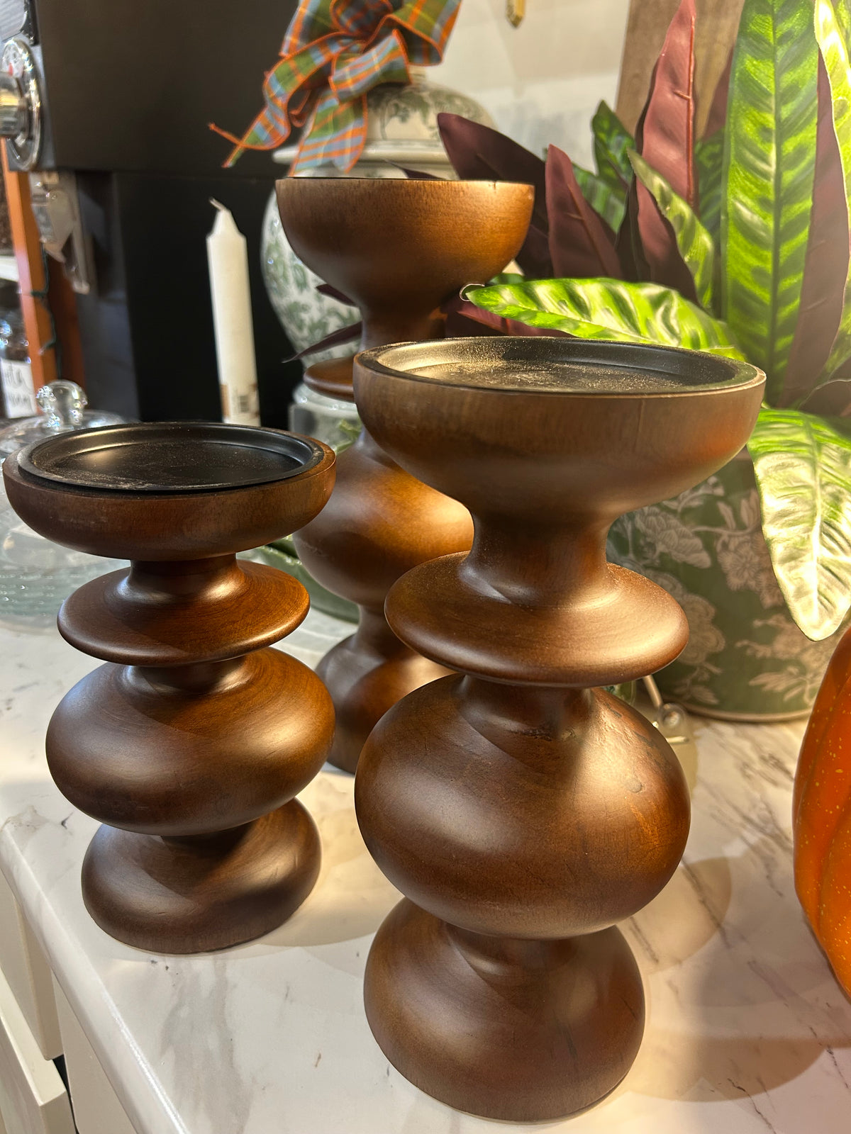 Dark Mango Wood Candleholder