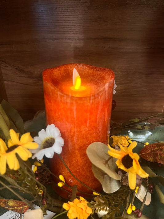 Wax LED Pillar Candle with Moving Flame