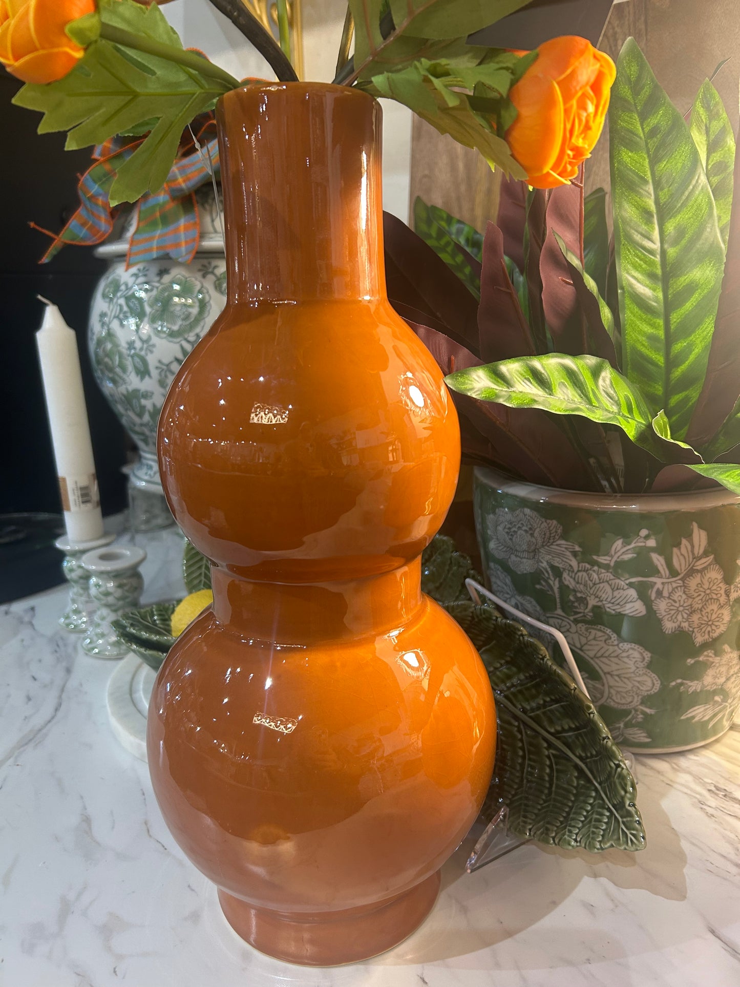 Burnt Orange Bubble Vase