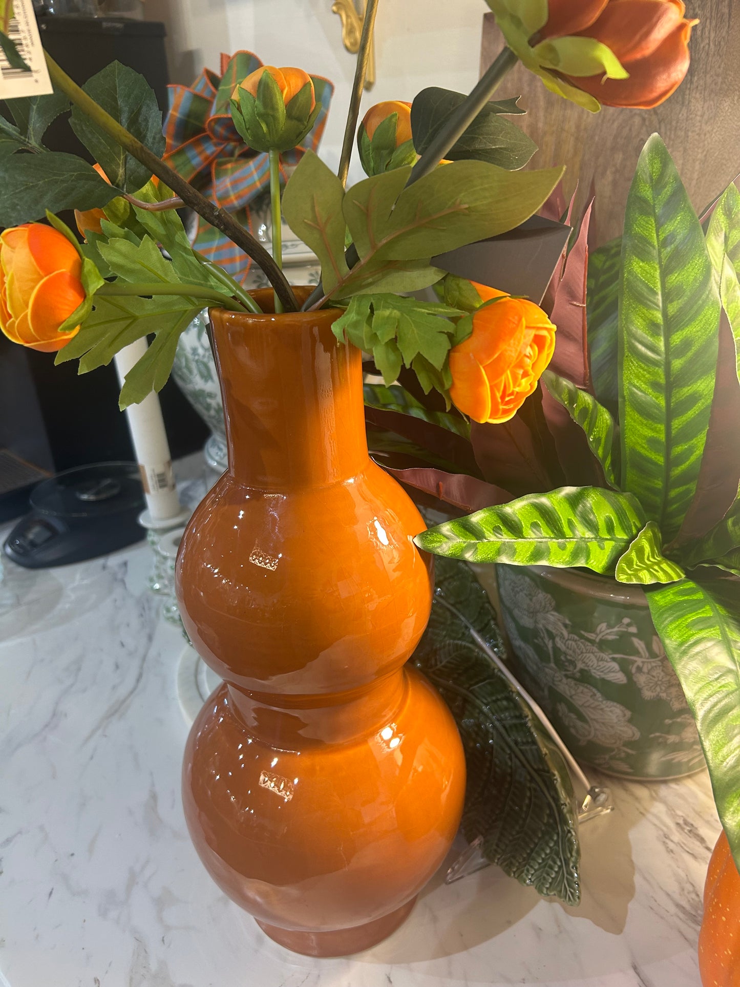 Burnt Orange Bubble Vase