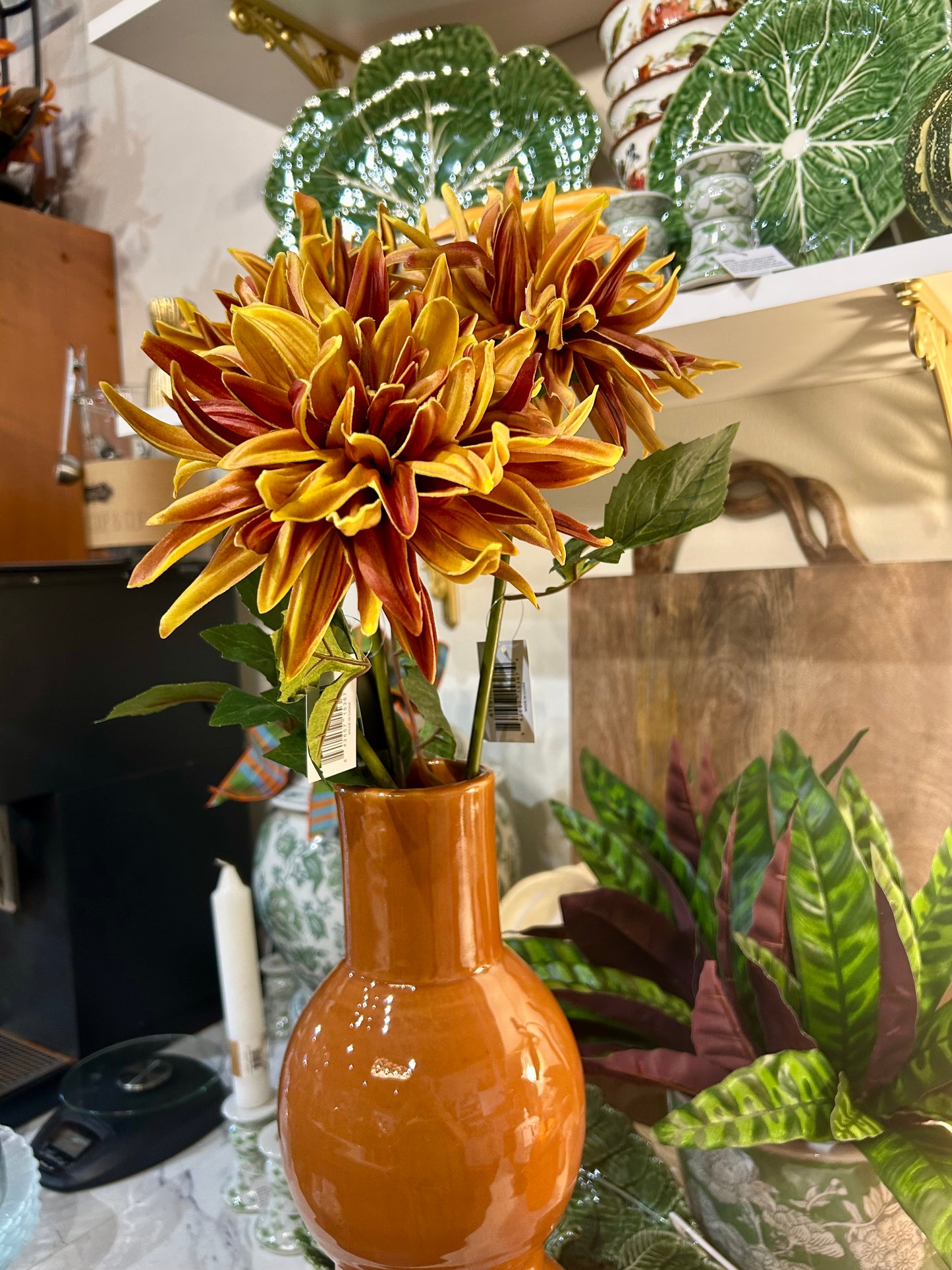 Real Touch Orange Dahlia