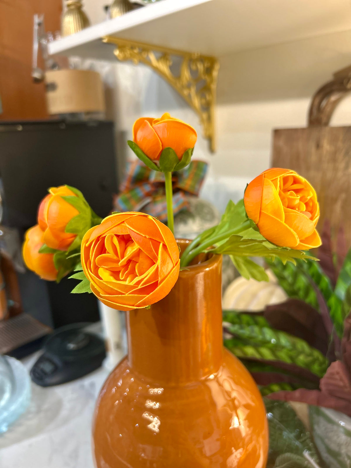 Real Touch Yellow Orange Ranunculus Bundle
