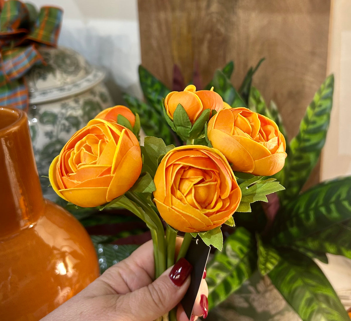 Real Touch Yellow Orange Ranunculus Bundle