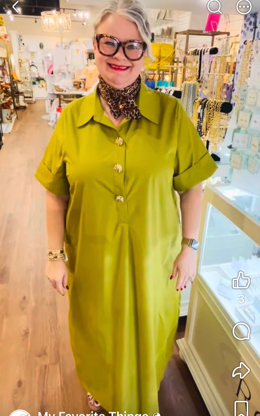 Martini Olive Midi Dress