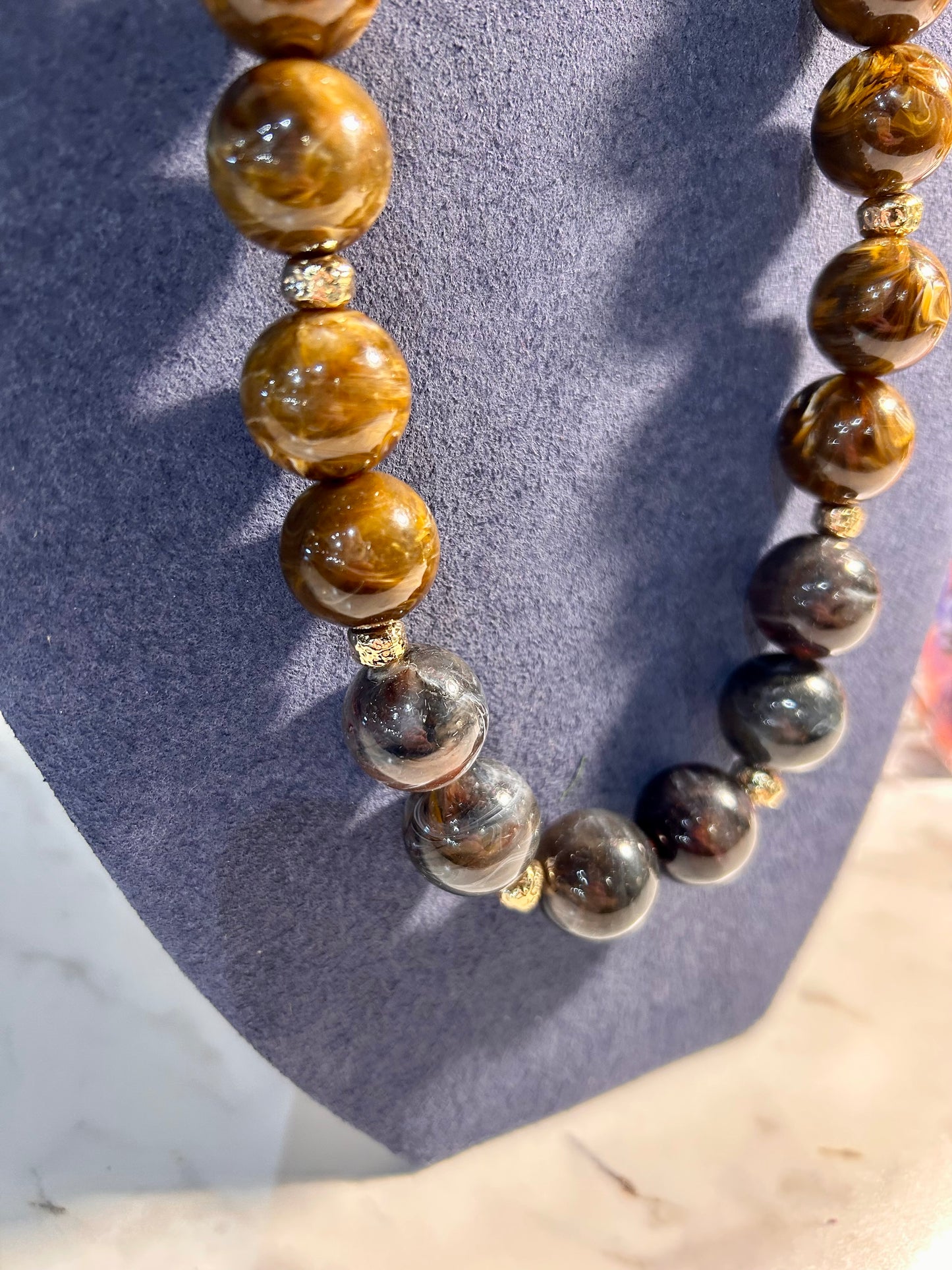 Brown & Charcoal Beaded Necklace