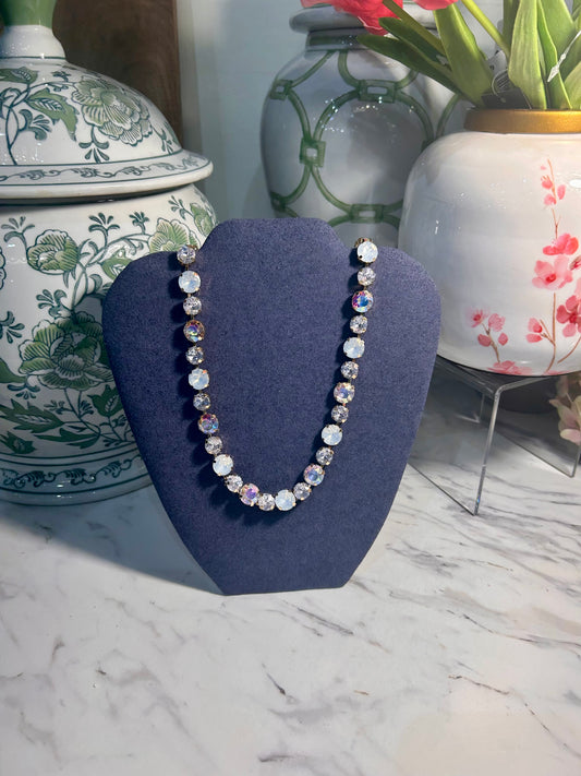 Clear & Iridescent Crystal Magnetic Necklace