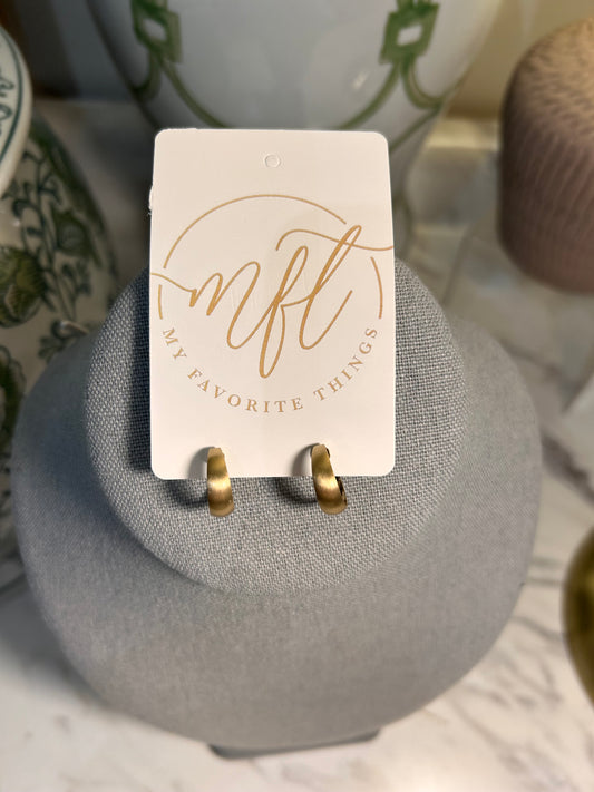 Classic Gold Small Satin Hoop Earrings