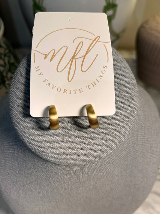 Classic Gold Small Satin Hoop Earrings