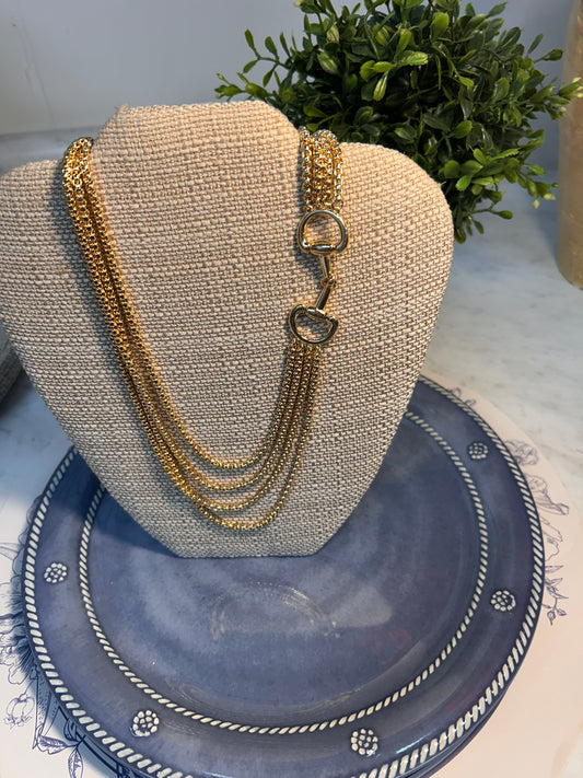 Gold Horse Bit Layered Chain