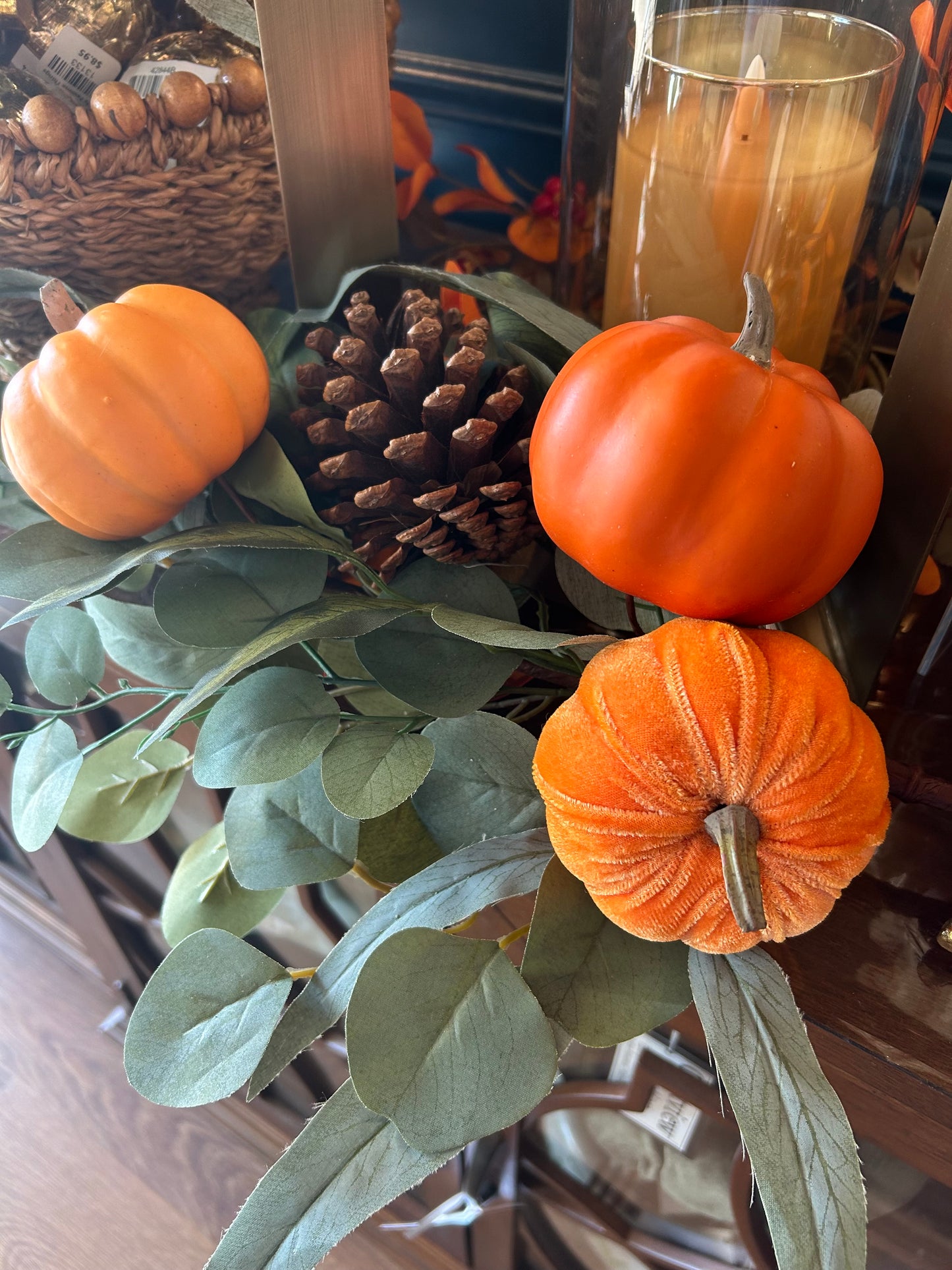 Harvest Pumpkin & Eucalyptus Spray