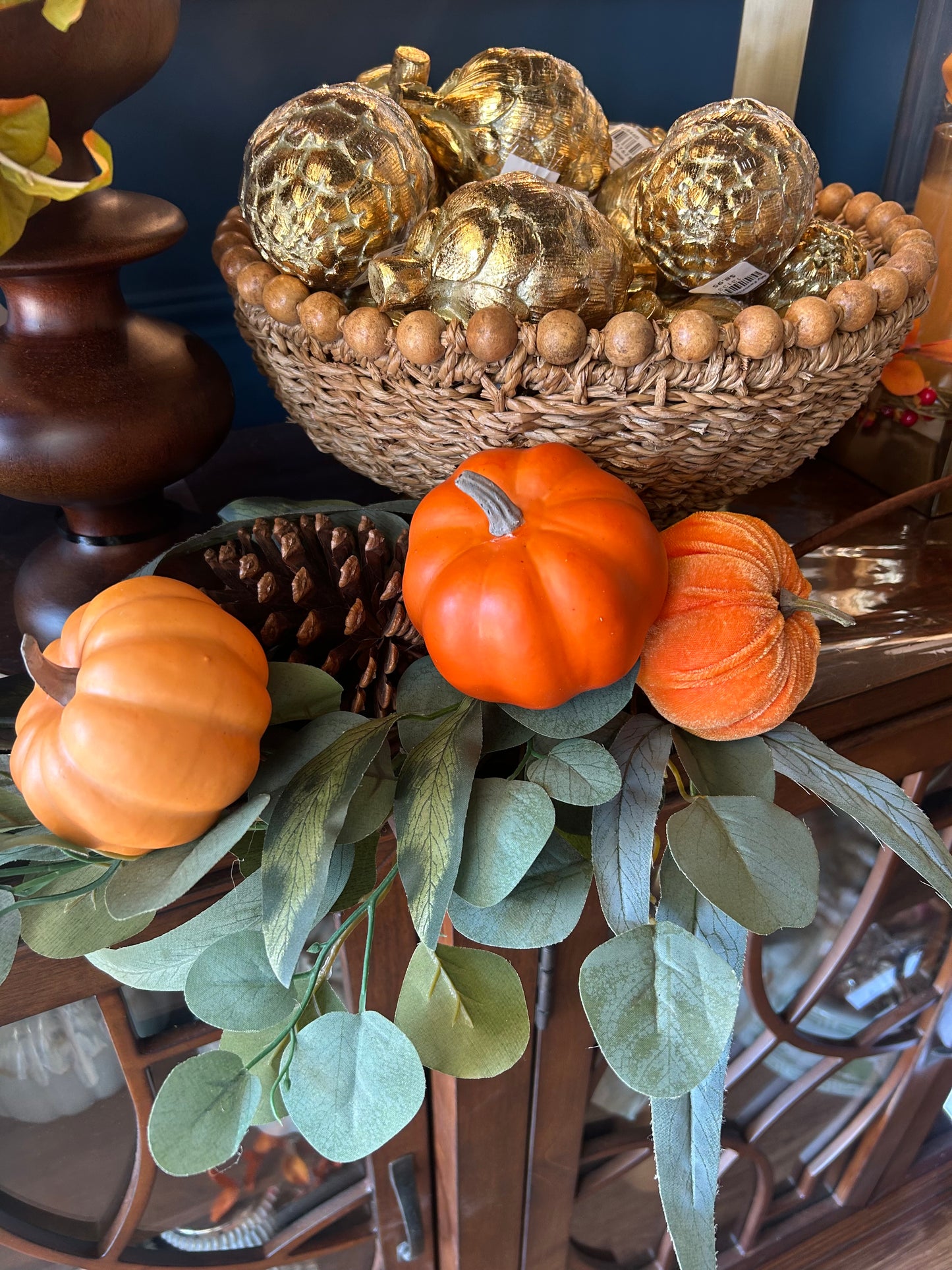 Harvest Pumpkin & Eucalyptus Spray