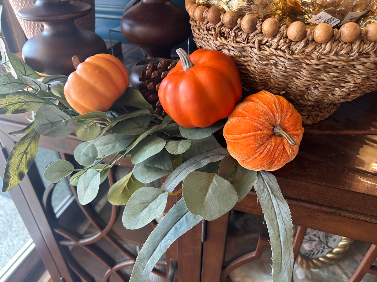 Harvest Pumpkin & Eucalyptus Spray