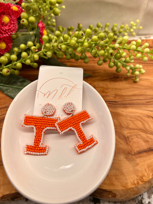 TN Vols Beaded Earrings