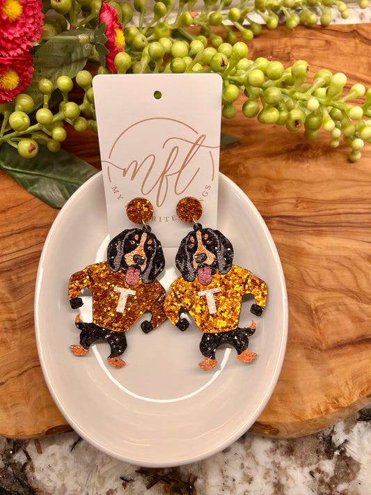 Smokey TN Jersey Dangle Earrings