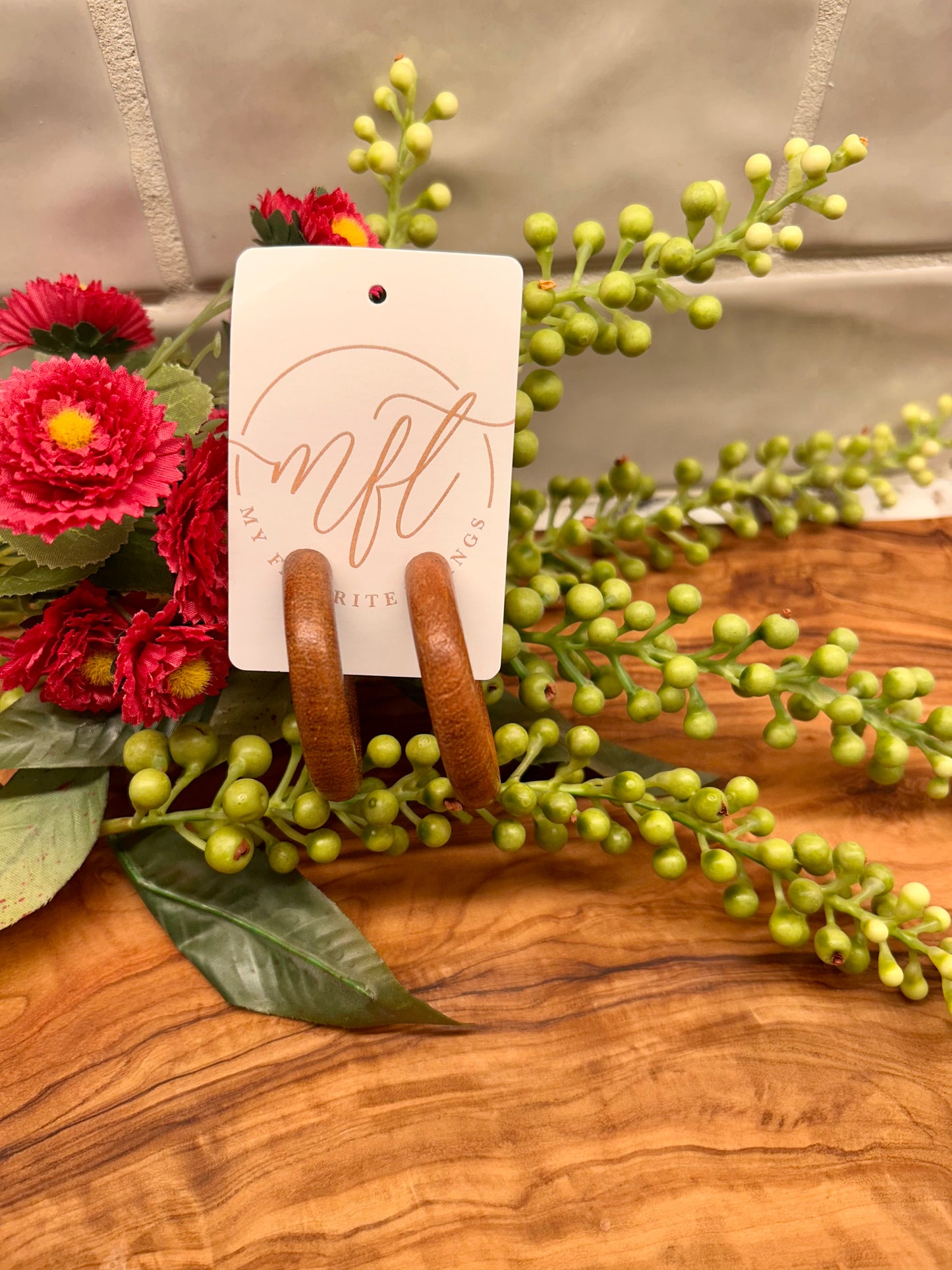 Wood Hoop Earrings