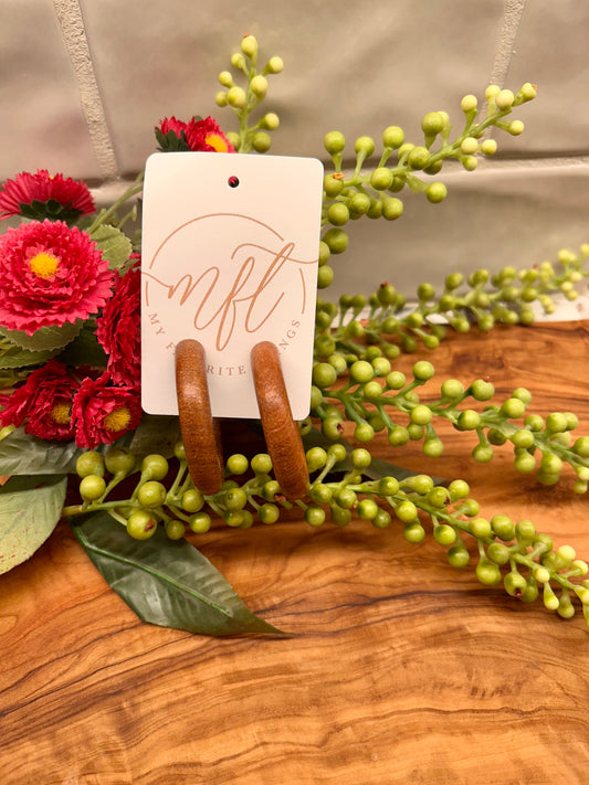 Wood Hoop Earrings