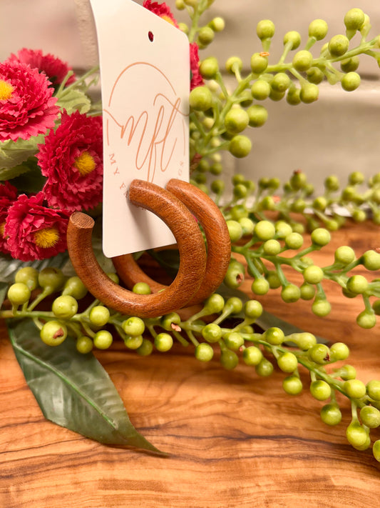 Wood Hoop Earrings