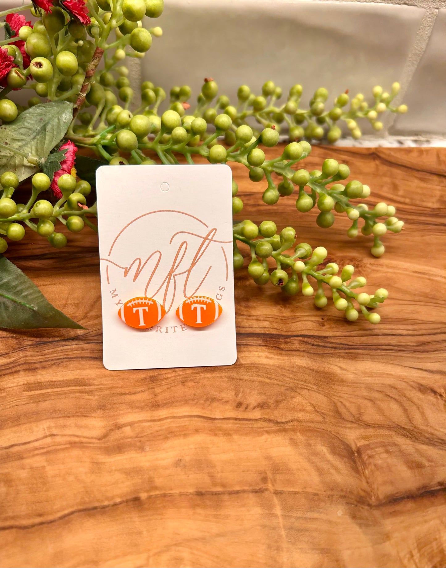 UT Vols Football Stud Earrings