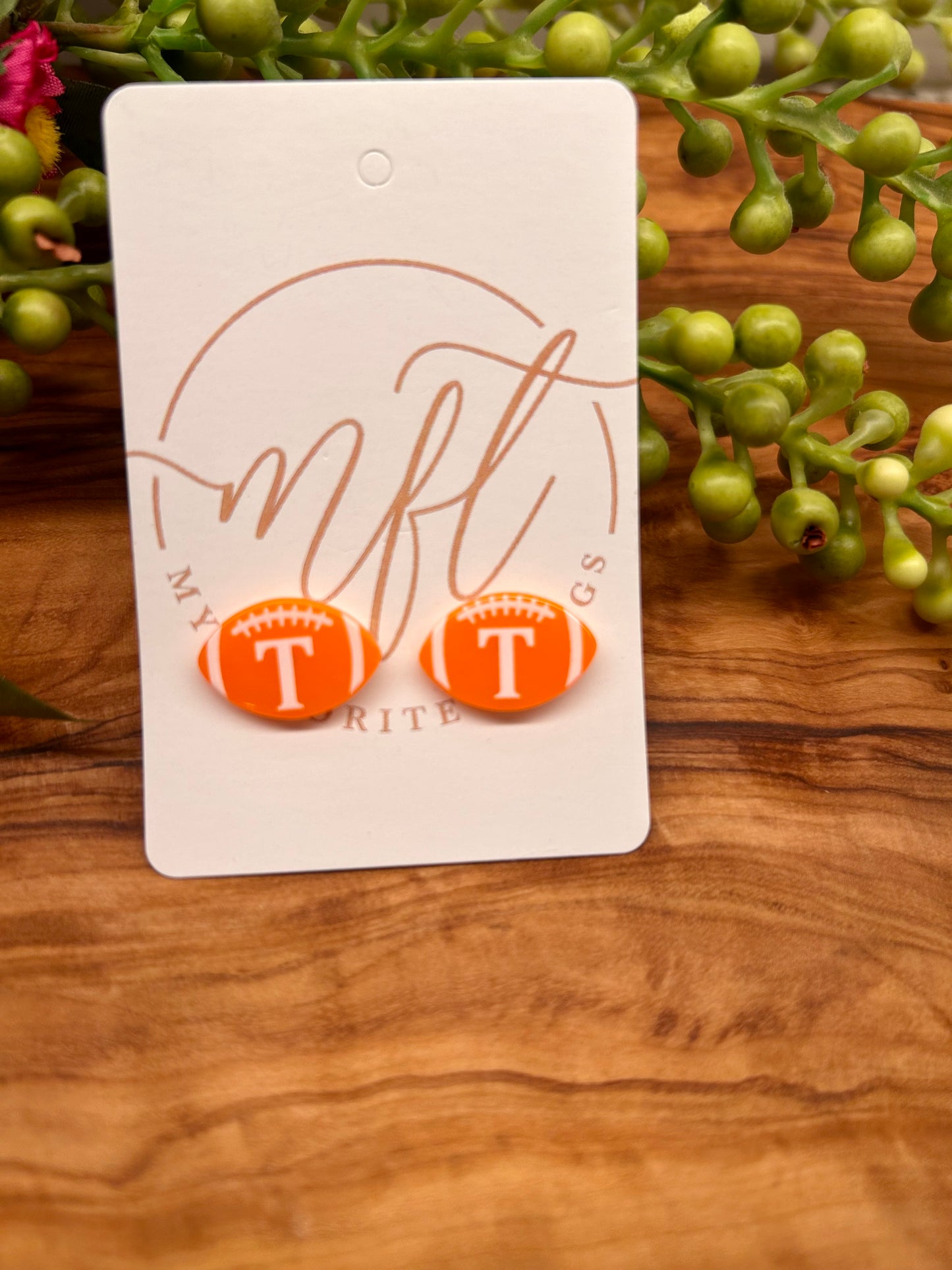 UT Vols Football Stud Earrings