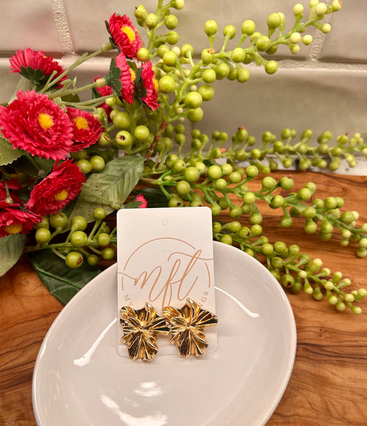 Gold Flower Stud Earrings