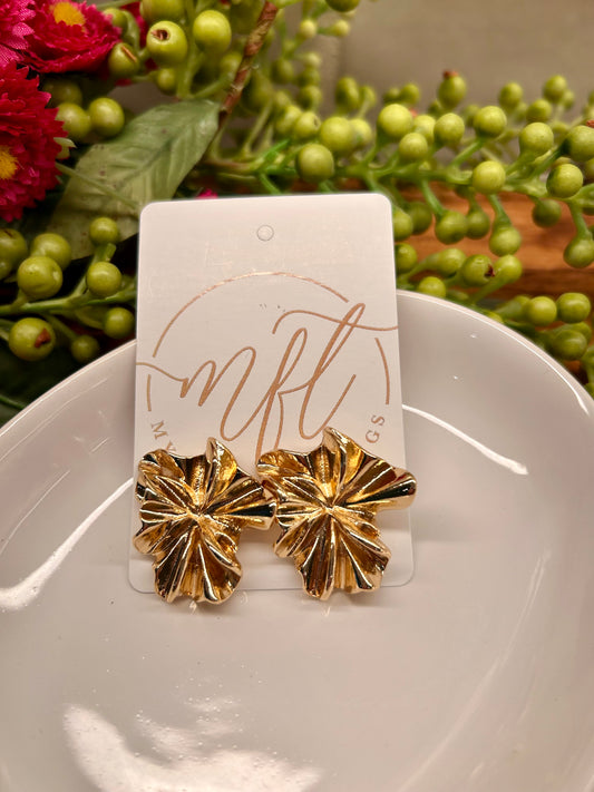 Gold Flower Stud Earrings