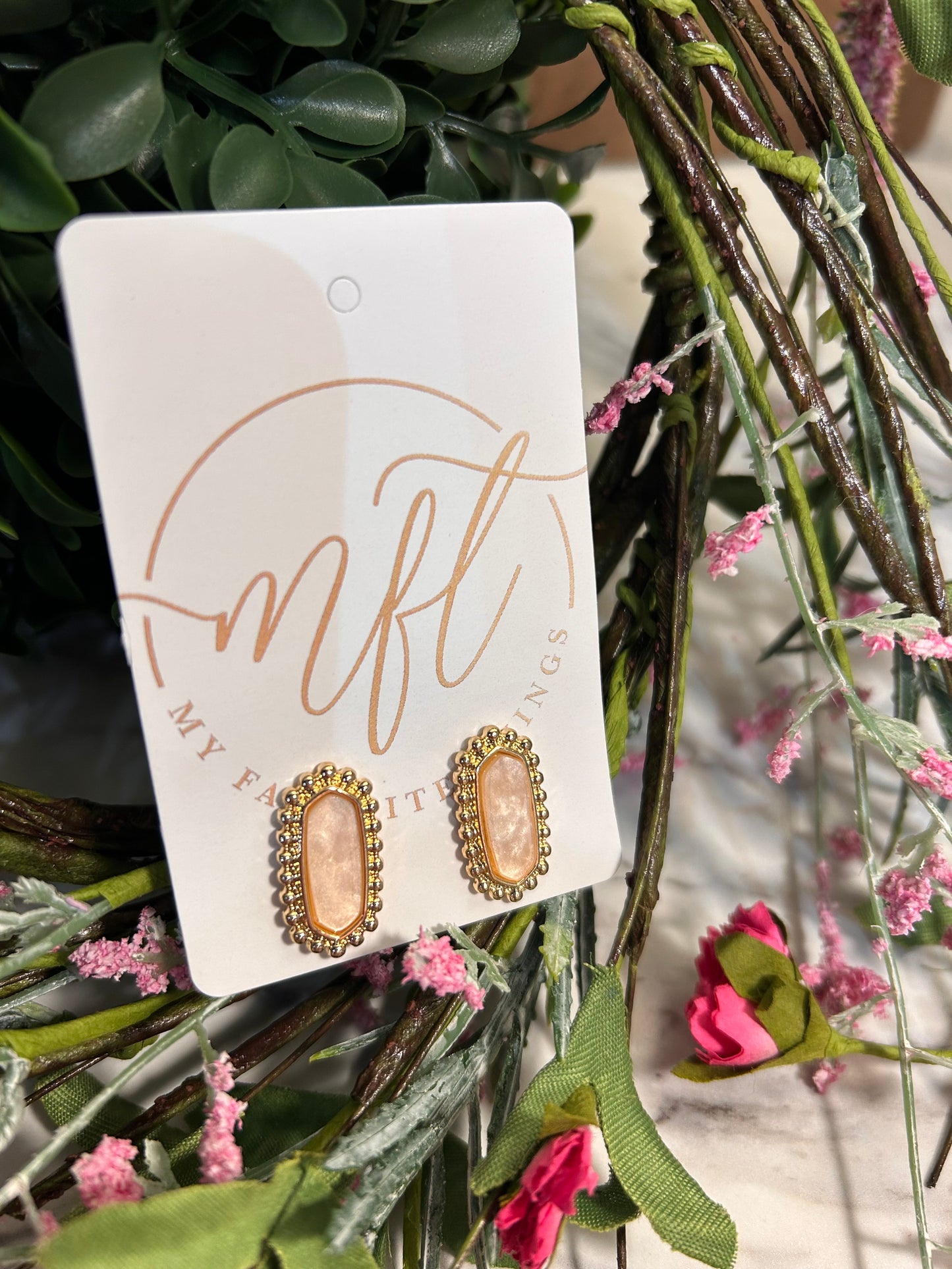 Oval Shaped Jewel Tone Stud Earrings