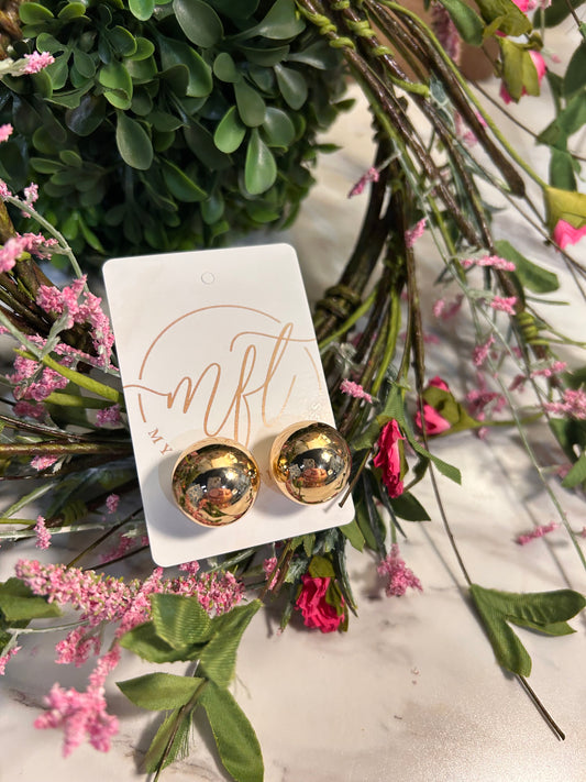 Large Gold Stud Earrings