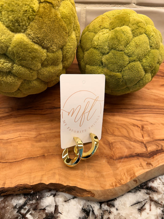 Gold Sculptural Hoop Earrings