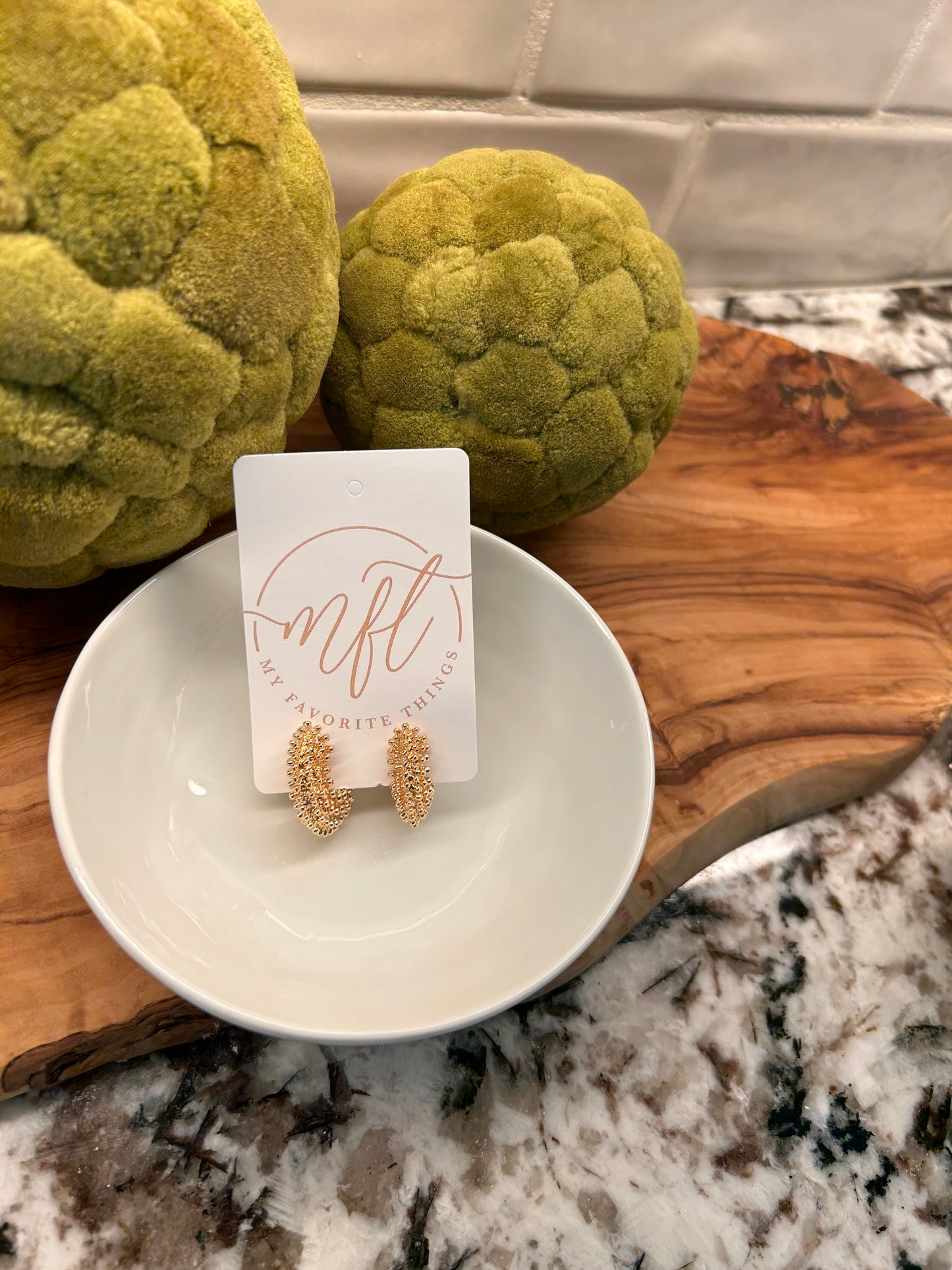 Textured Gold Chunky Hoop Earrings