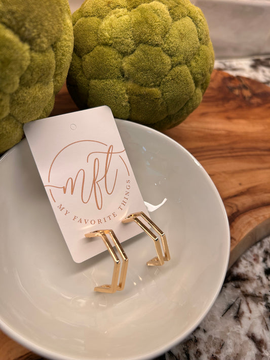 Gold Geometric Hoop Earrings