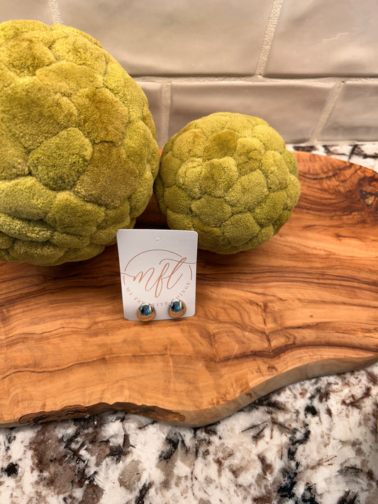 Silver Pear Shaped Stud Earrings
