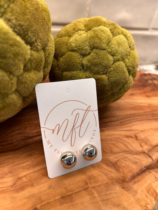 12mm Silver Stud Earrings