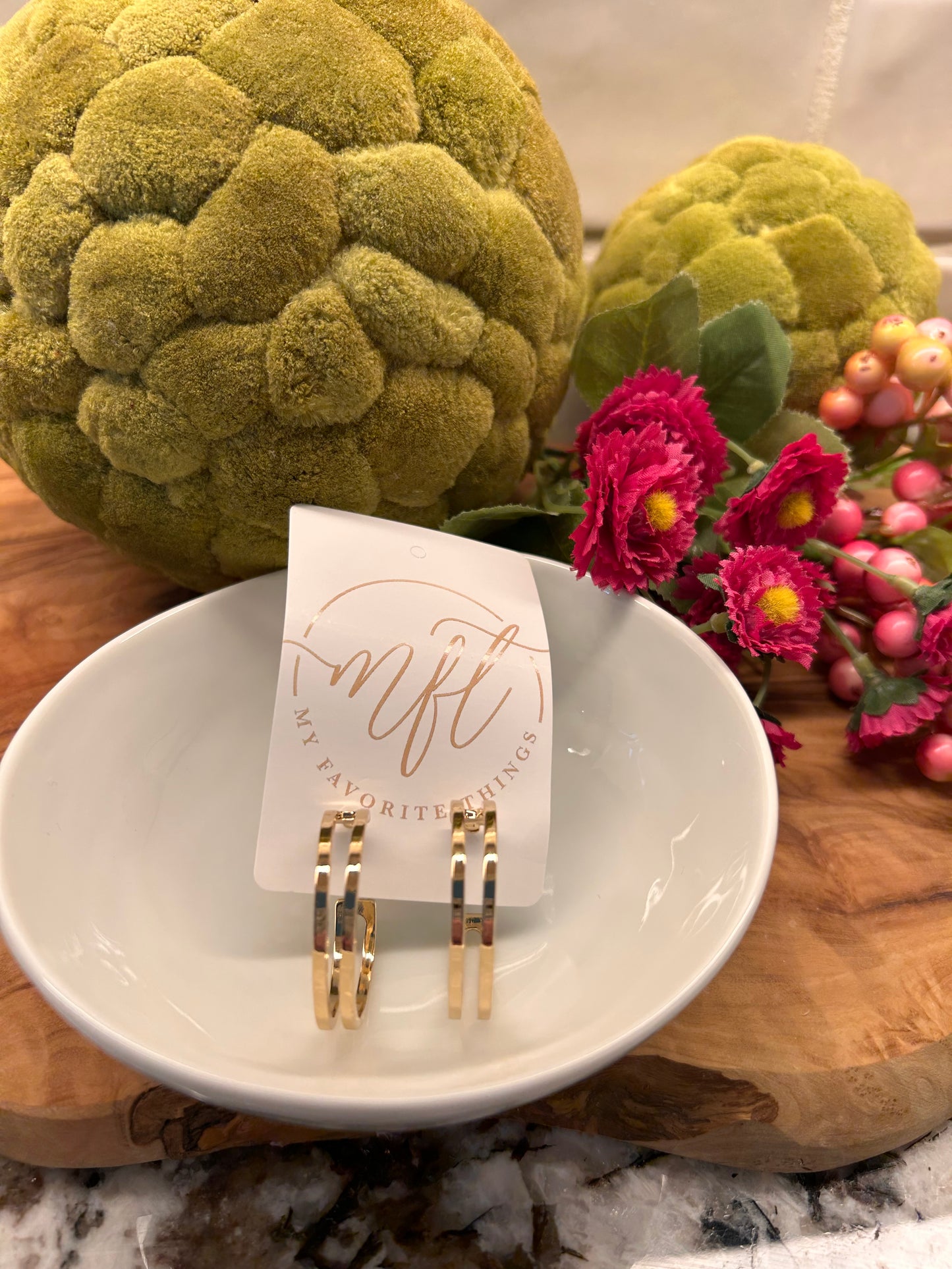 Gold Double Loop Hoop Earrings